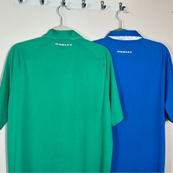 Oakley Men's Green and Blue Polo Shirts - Picture 9 of 11